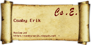 Csaby Erik névjegykártya